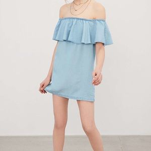 Cooperative | Chambray Off-The-Shoulder Dress